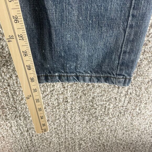 Express Jeans Mens 32x32 Blue Denim Pants Boot Cut Medium Wash Adult Cotton Logo - Picture 4 of 10